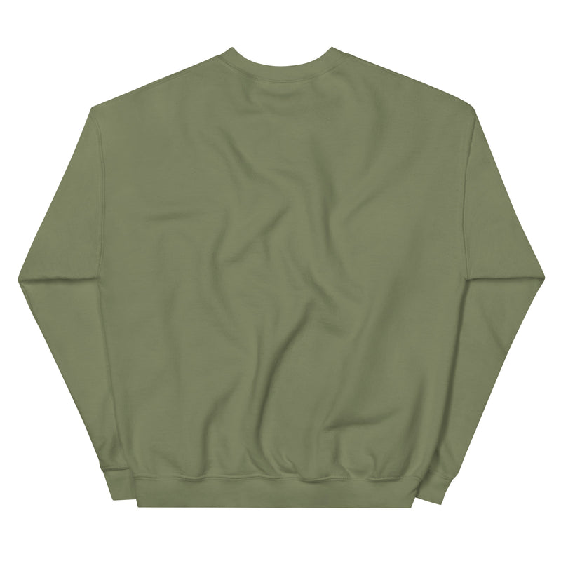 Cedar Trees Don't Break Crew Military Green back
