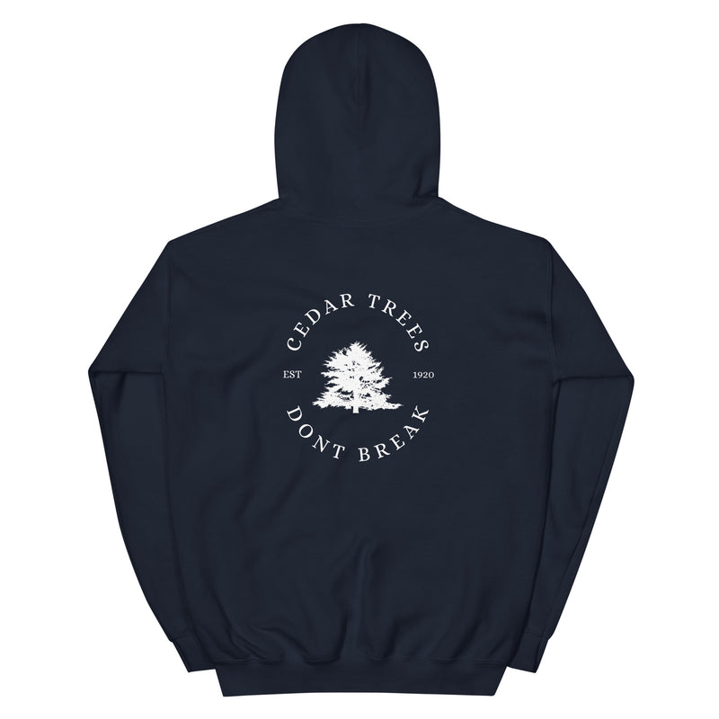 Cedar Trees Don't Break Navy back